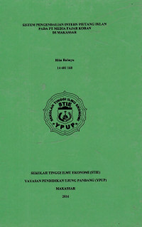 Image of Sistem pengendalian intern piutang iklan pada PT Media Fajar Koran di Makassar